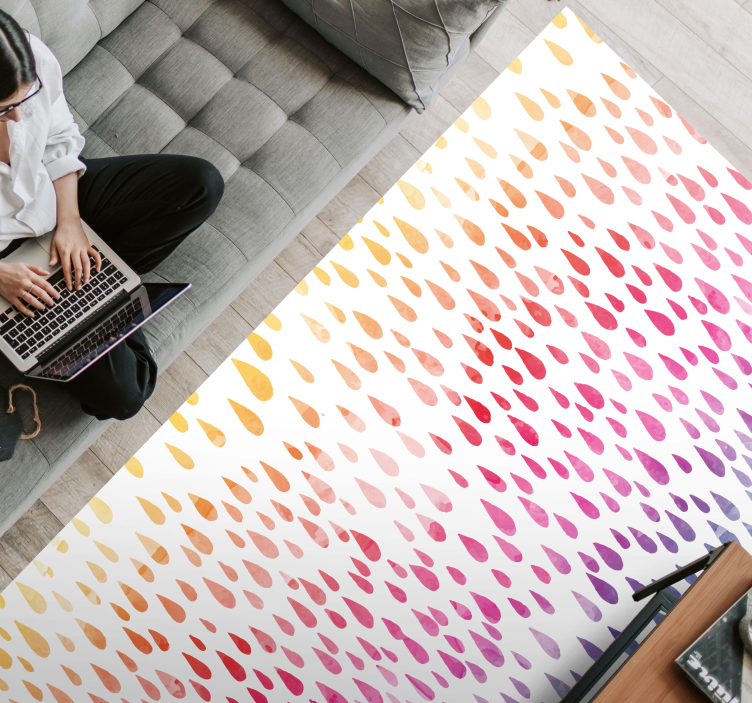 Tapete de vinil mosaico com gotas coloridas - TenStickers