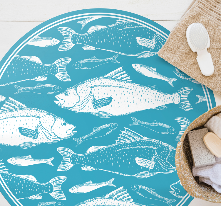 Piso de madeira com padrão de ervas marinhas - TenStickers