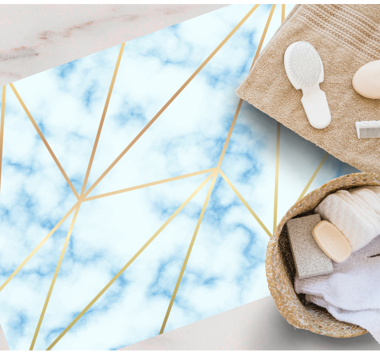 Piso de casa de banhocom efeito de mármore azul claro - TenStickers