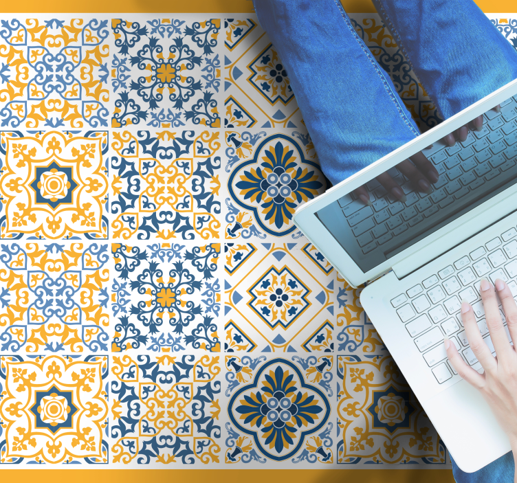 Piso de casa de banhocolorido padrão sul - TenStickers