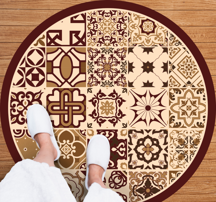 Piso de azulejos castanhos em estilo espanhol para banheiro - TenStickers