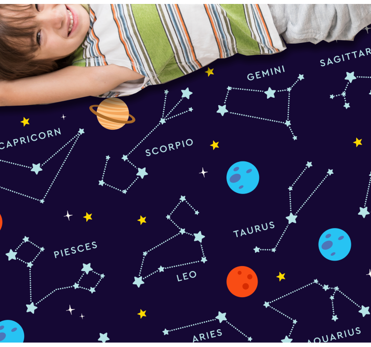 Signos do zodíaco explicados no tapete de estrelas - TenStickers