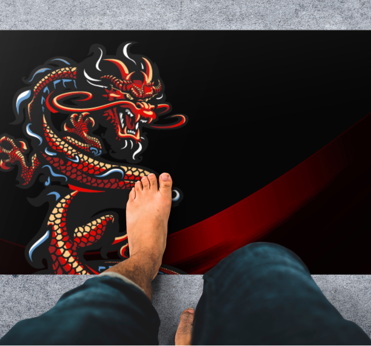 Tapete de dragão animal escuro enrolado - TenStickers