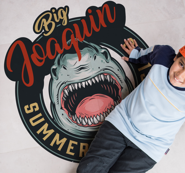 Tapete vintage com logotipo de big shark animal - TenStickers