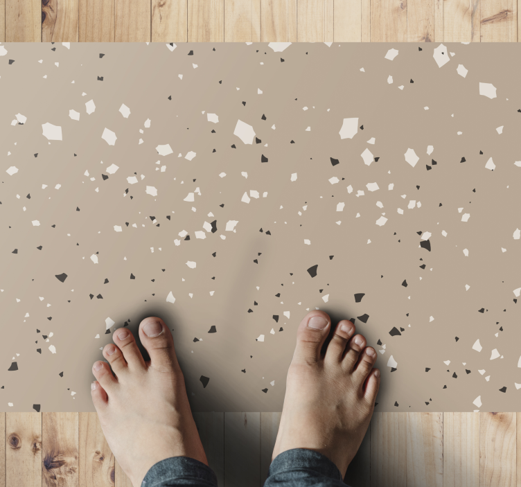 Tapete de vinil bege com textura terrazzo - TenStickers