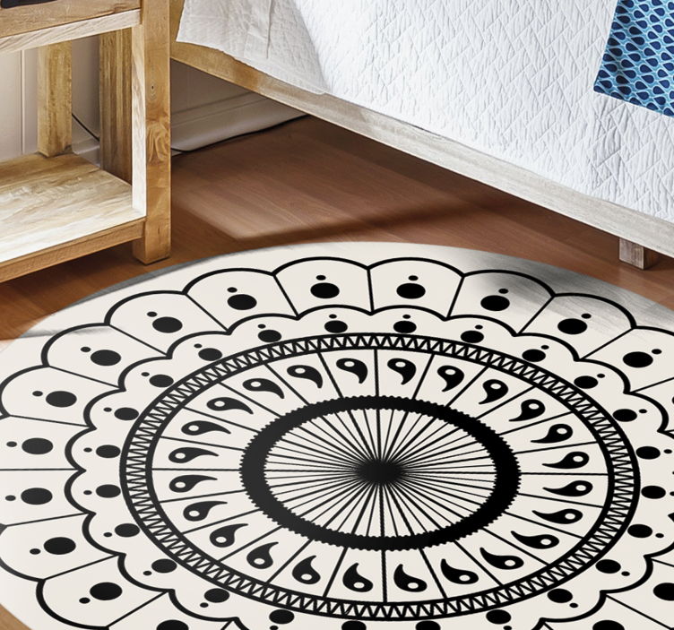 Tapete circular boho mandala quarto - TenStickers