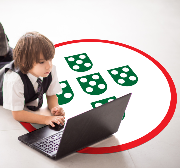 Tapete circular símbolo "quinas" português - TenStickers