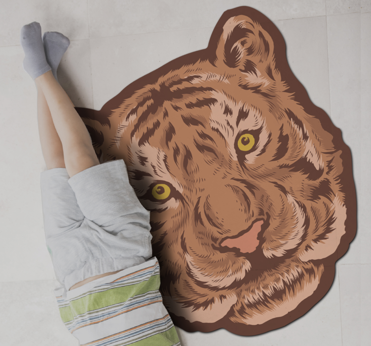 Tapete de vinil animal com emblema de tigre - TenStickers