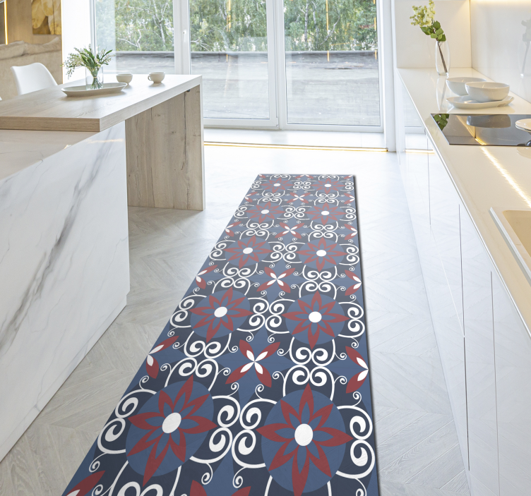 Tapete de ladrilho flor de lis beija - TenStickers