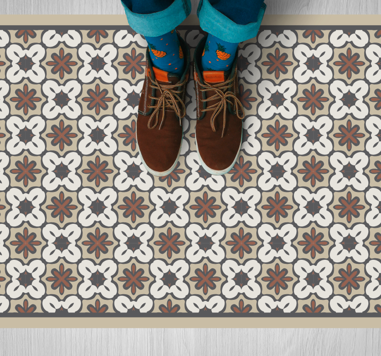 Carpete de ladrilho tipo gracia marrom hidráulico - TenStickers