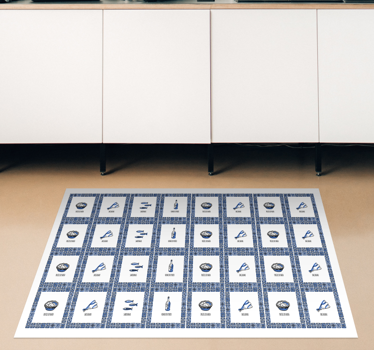 Tapete de azulejos de comida portuguesa diferente - TenStickers