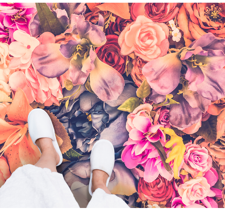 Tapete floral de flores coloridas - TenStickers