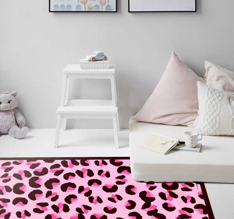 Tapete de vinil com estampa animal de leopardo rosa brilhante - TenStickers