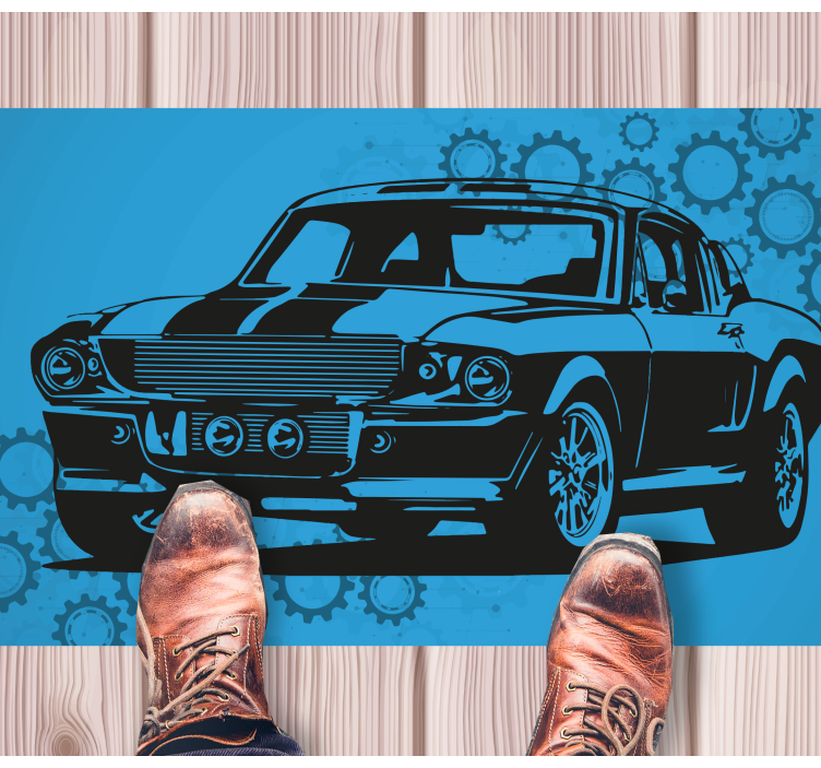 Tapete de sala de estar de muscle car lendário - TenStickers
