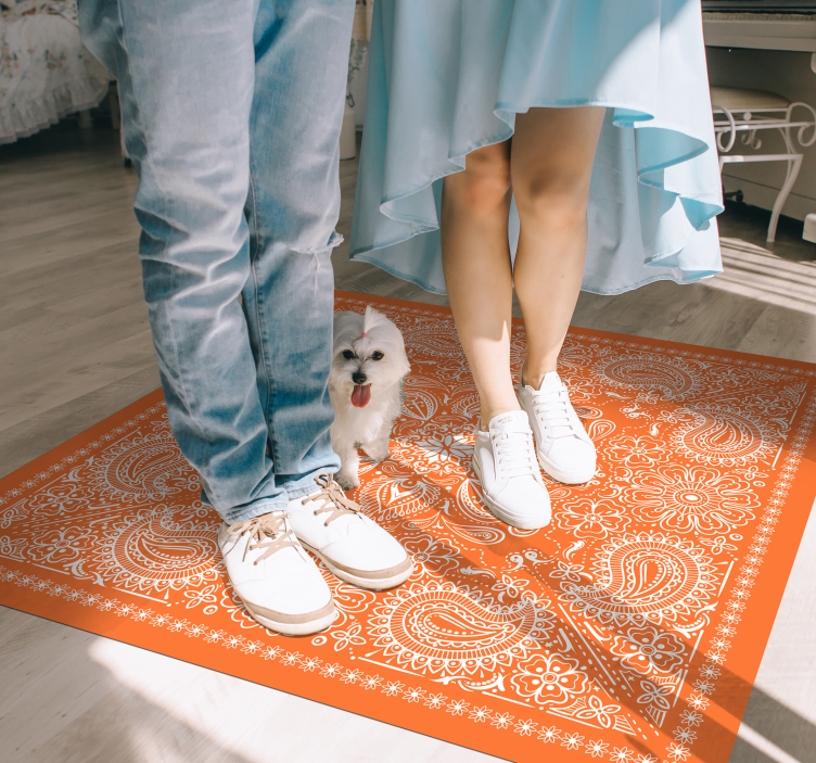 Tapete de sala de estar de vinil de azulejos paisley - TenStickers