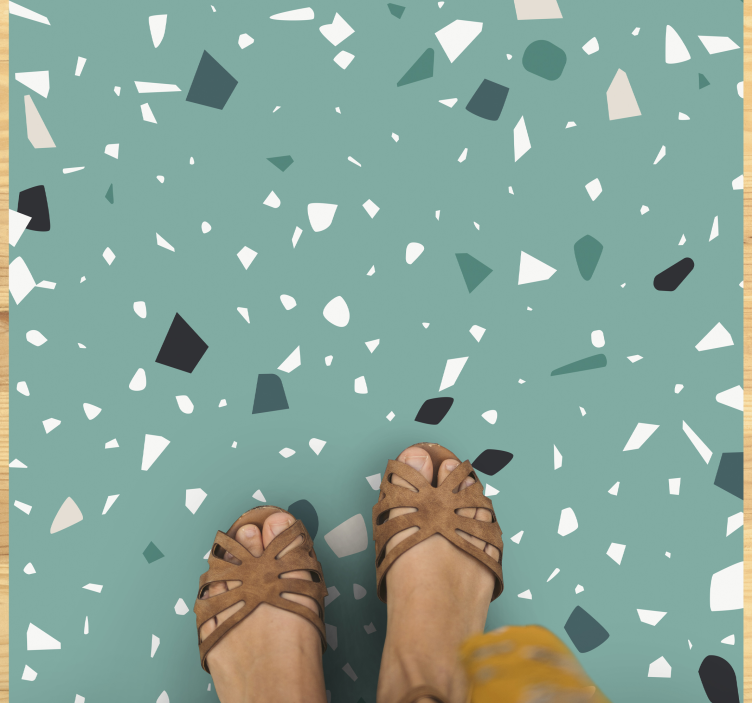 Tapete de textura terrazzo água-marinha - TenStickers