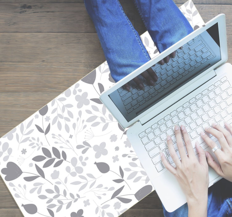 Tapete branco cinza padrão vinil tapete moderno - TenStickers