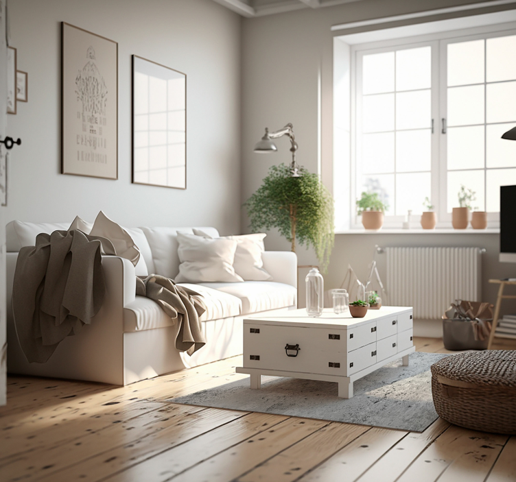 Impressionante tapete de vinil de cimento branco - TenStickers