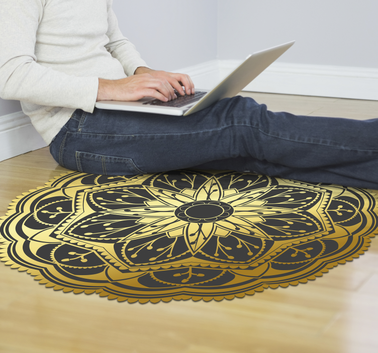 Tapete de vinil com efeito dourado de mandala - TenStickers