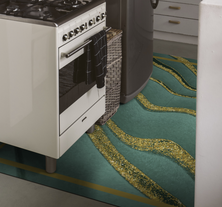 Tapete de vinil com efeito mármore verde e dourado - TenStickers