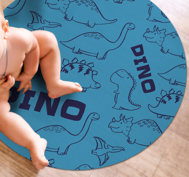 Tapete de vinil com padrão de dinossauro adorável - TenStickers