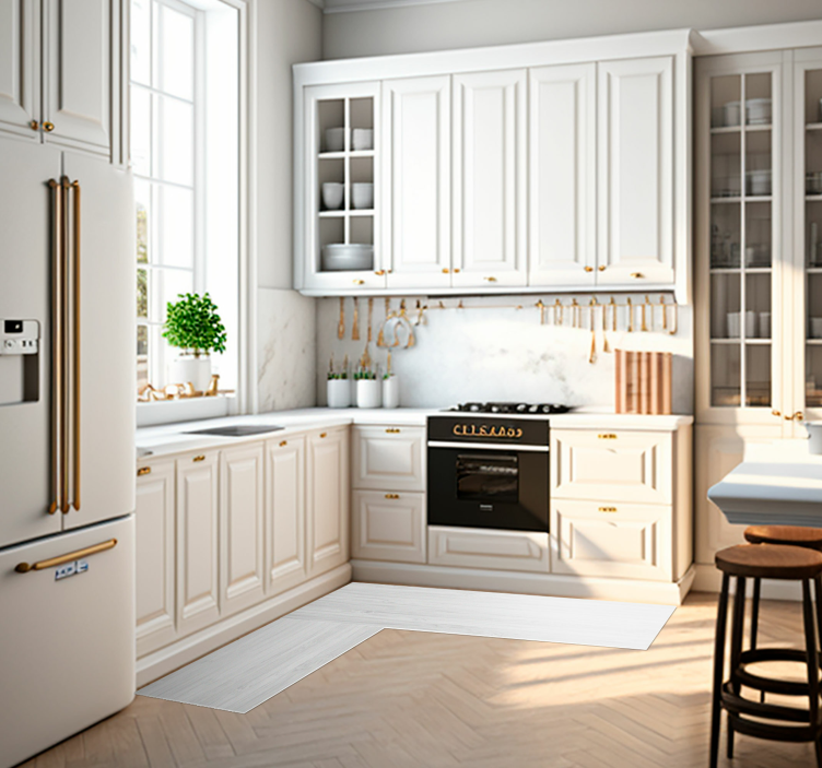 Tapete de vinil de cozinha de madeira branca - TenStickers