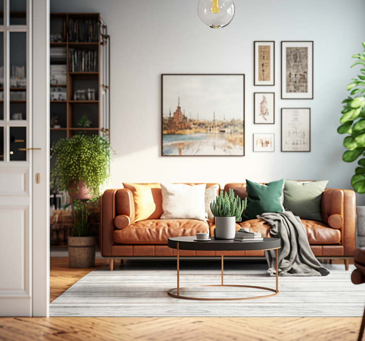 Tapete de vinil de madeira branca - TenStickers