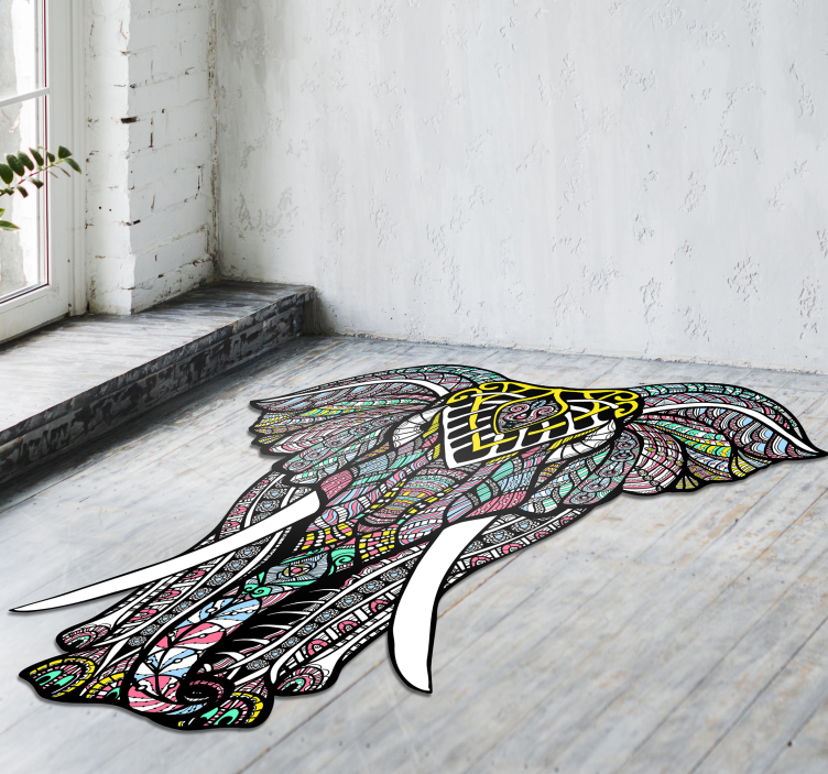 Tapete de vinil de mandala de elefante - TenStickers