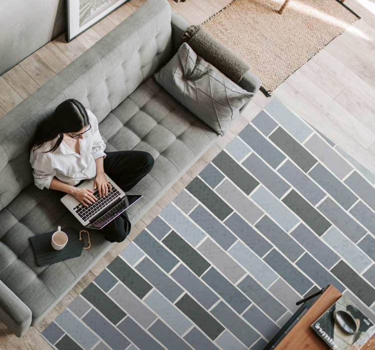 Tapete de vinil de tijolos cinza - TenStickers