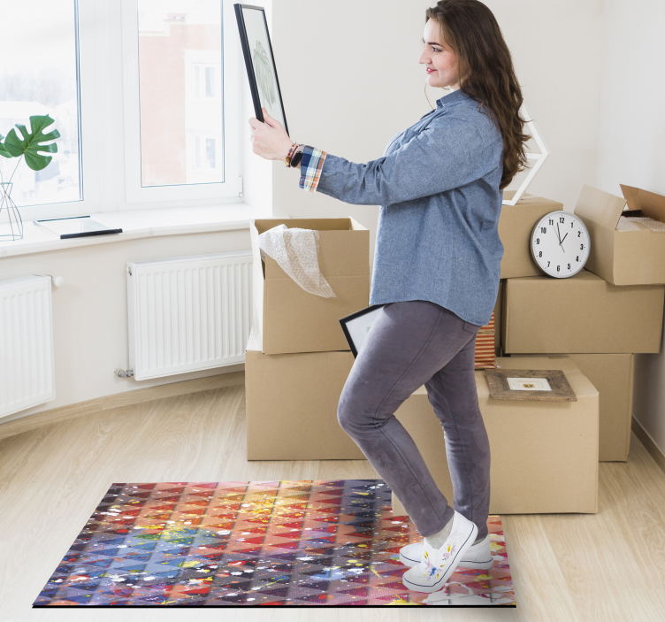 Tapete de vinil de triângulos Manchas de tinta - TenStickers