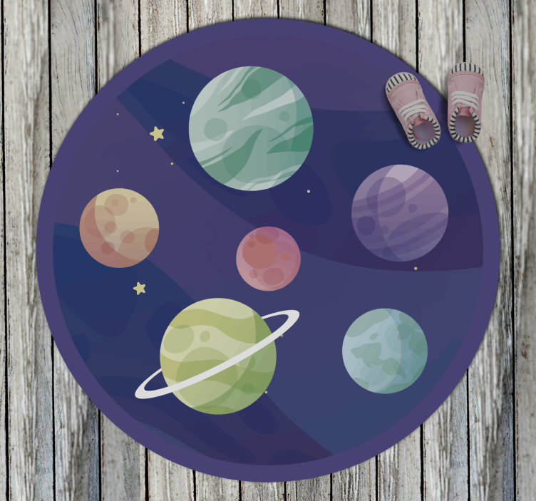 Tapete de vinil infantil galáxia de planetas - TenStickers