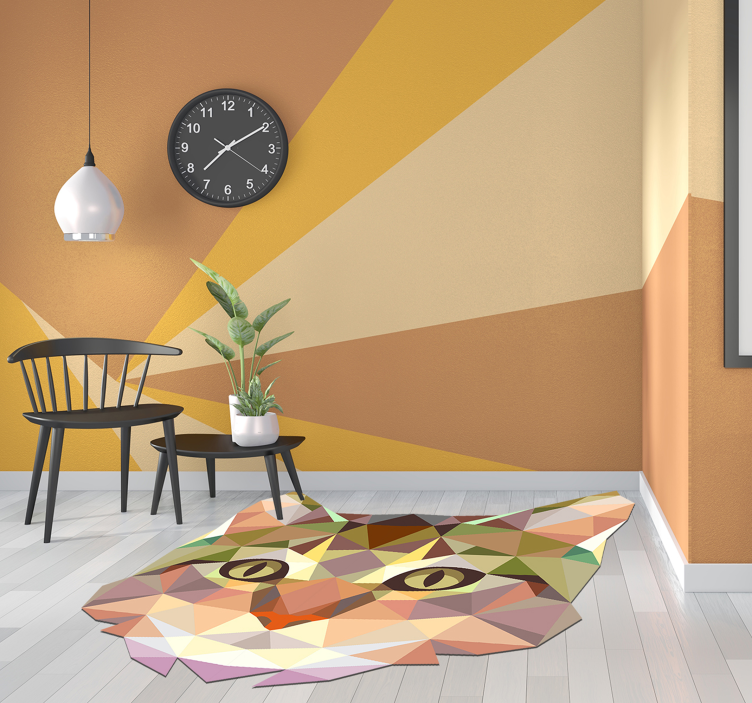 Tapete de vinil moderno em forma de gato geométrico - TenStickers