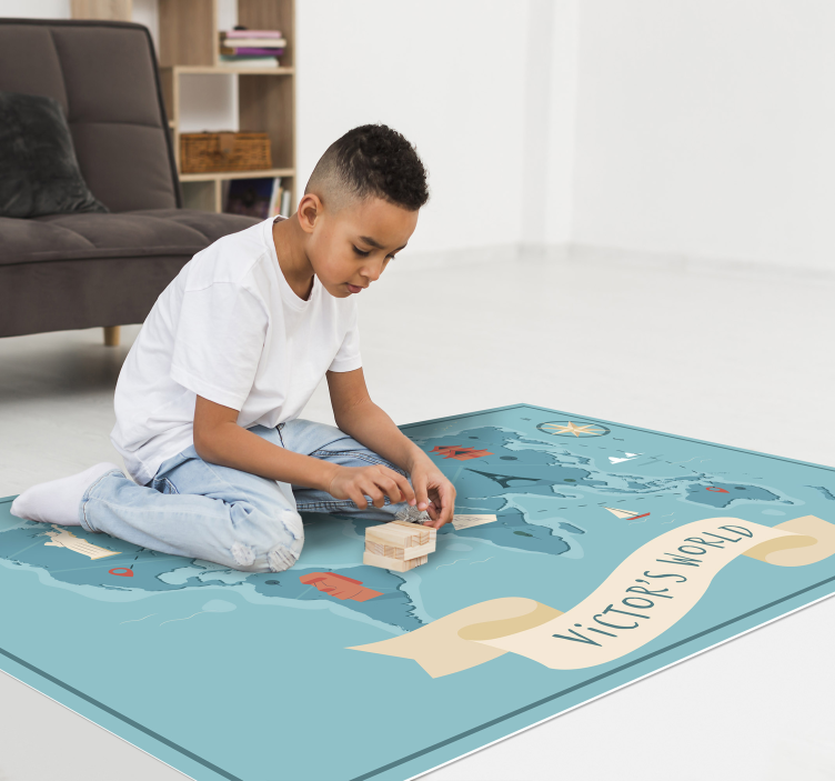 Tapete de vinil mapa mundo com nome - TenStickers