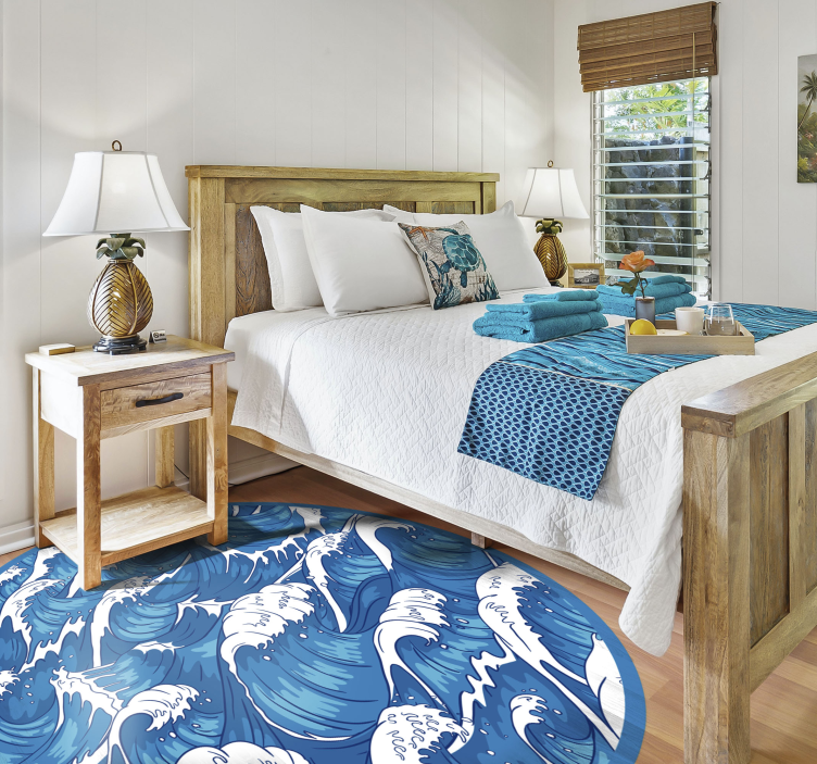 Tapete de vinil da natureza ondas japonesas - TenStickers