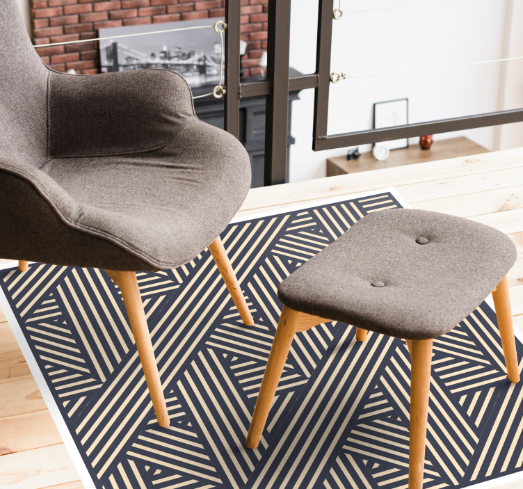 Tapete de vinil listrado azul branco e bege - TenStickers