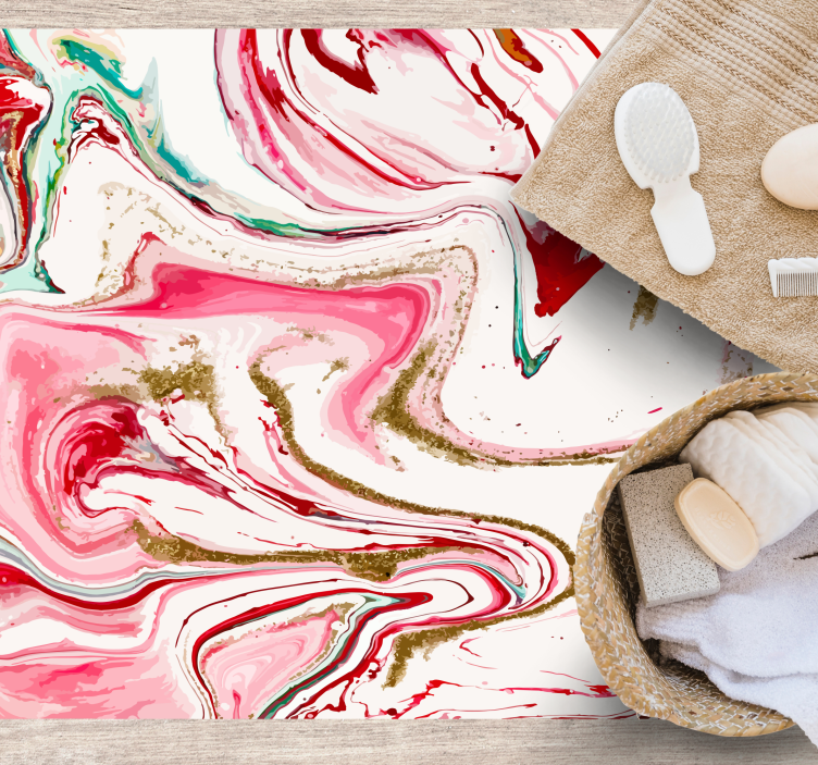 Tapete vinílico moderno elegância rosa rodopiante - TenStickers