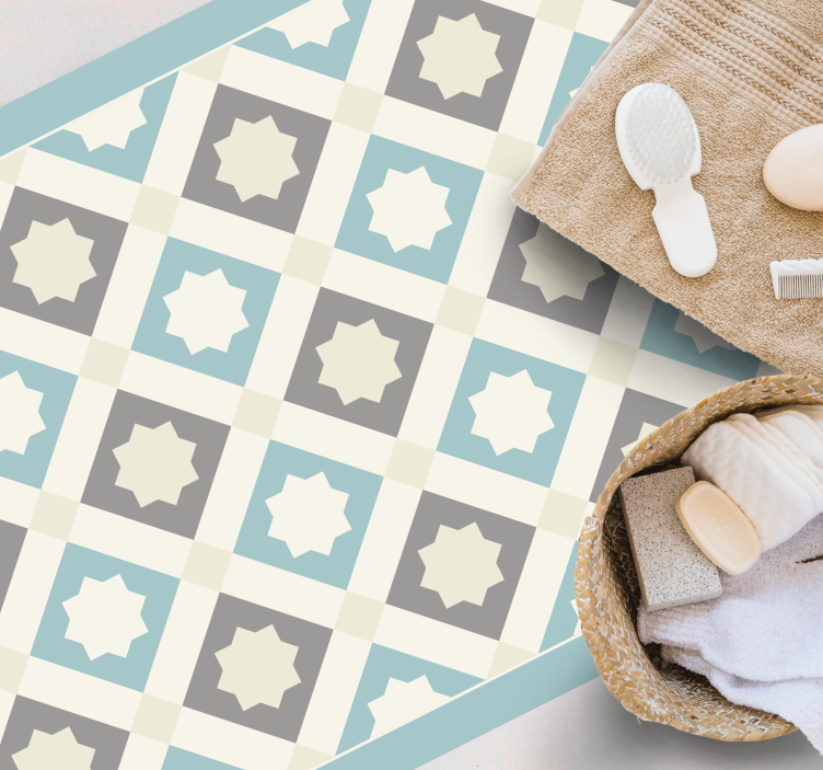 Tapete vinílico azulejos elegante motivo de estrela - TenStickers