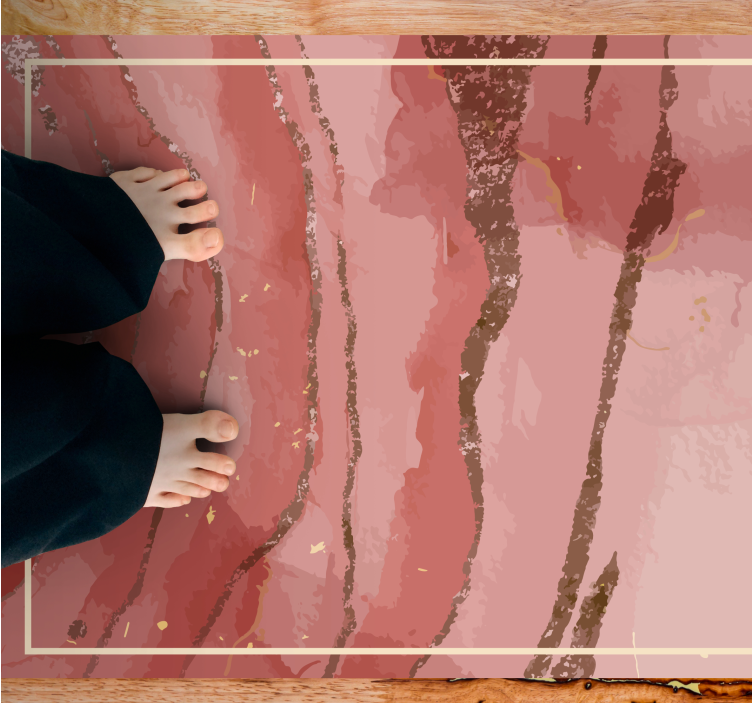 Tapete de vinil mármore elegantes redemoinhos rosa - TenStickers
