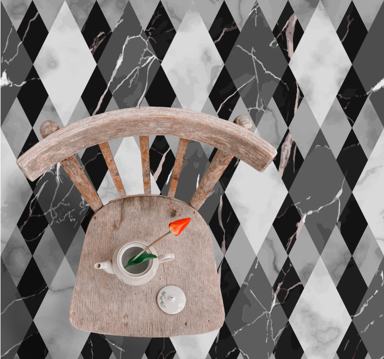 Tapete de vinil mármore padrão diamante - TenStickers