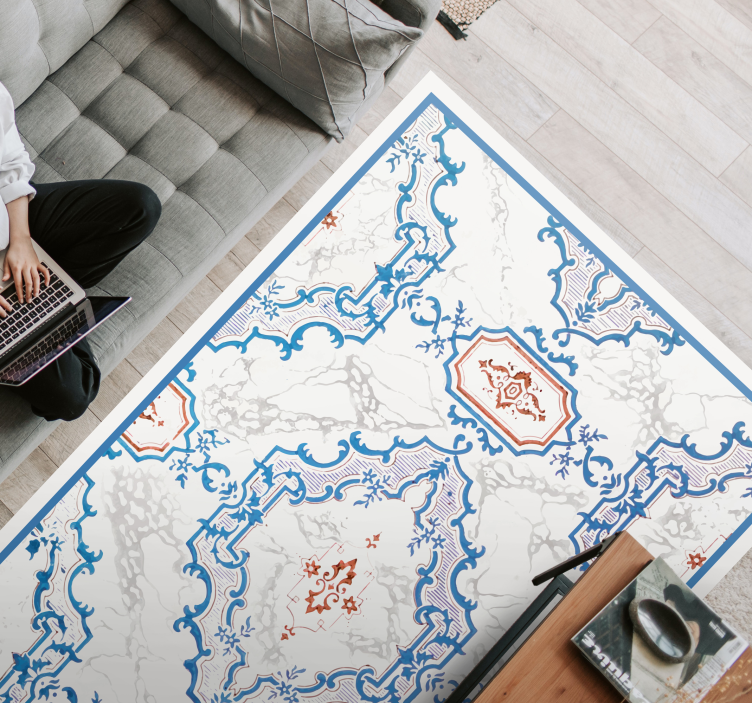 Tapete de vinil mármore padrões azuis elegantes - TenStickers