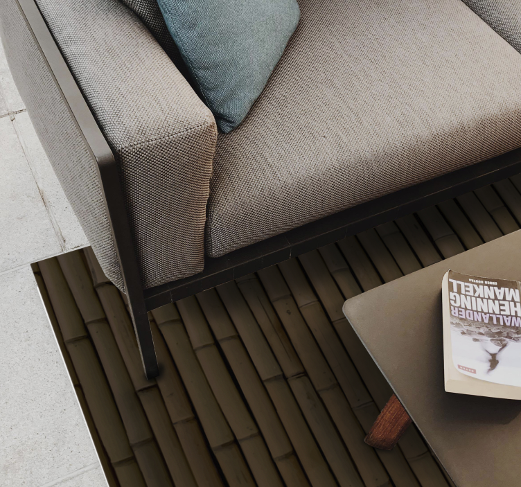 Tapete de vinil moderno de imitação de bambu escuro - TenStickers