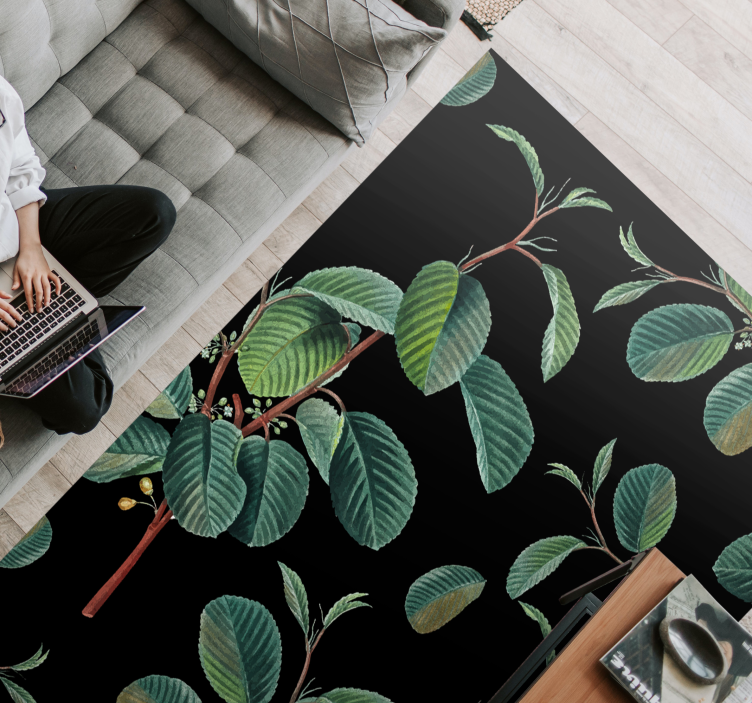 Tapete de vinil natural de ramos verdes - TenStickers