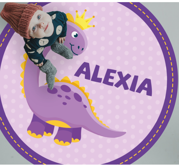 Tapete personalizado princesa dinossauro circular - TenStickers