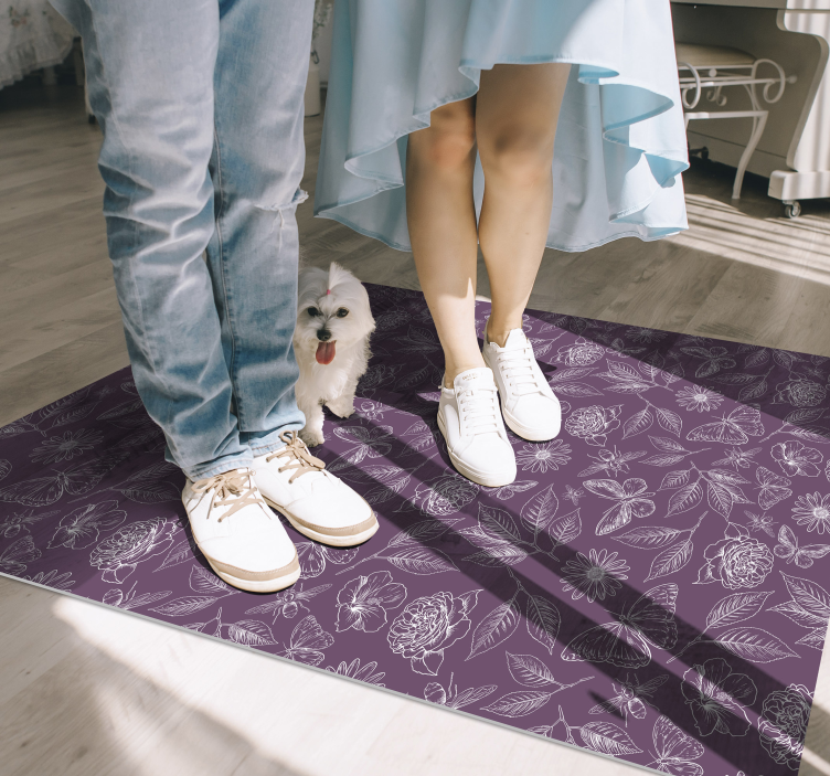 Tapete de vinil vintage com padrão botânico - TenStickers