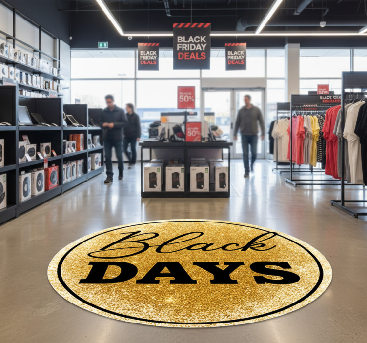 Tapete em vinil black friday branco e dourado - TenStickers