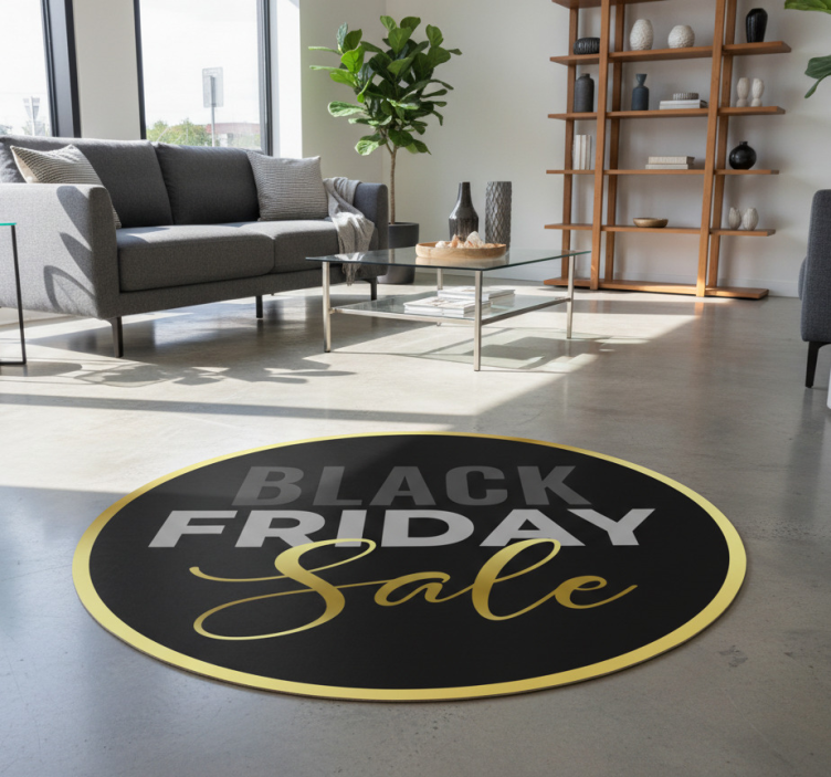 Tapete em vinil black friday fundo preto dourado - TenStickers