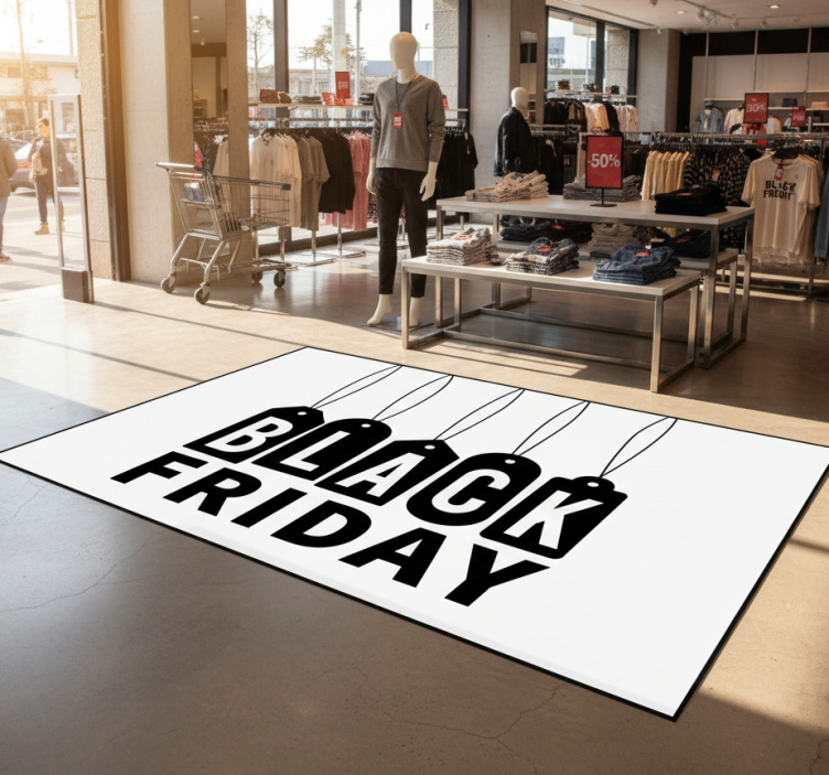 Tapete em vinil black friday texto preto e branco - TenStickers