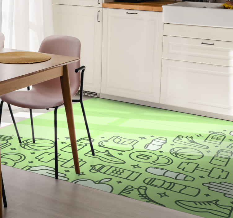 Tapete em vinil infantil apetrechos de fitness - TenStickers