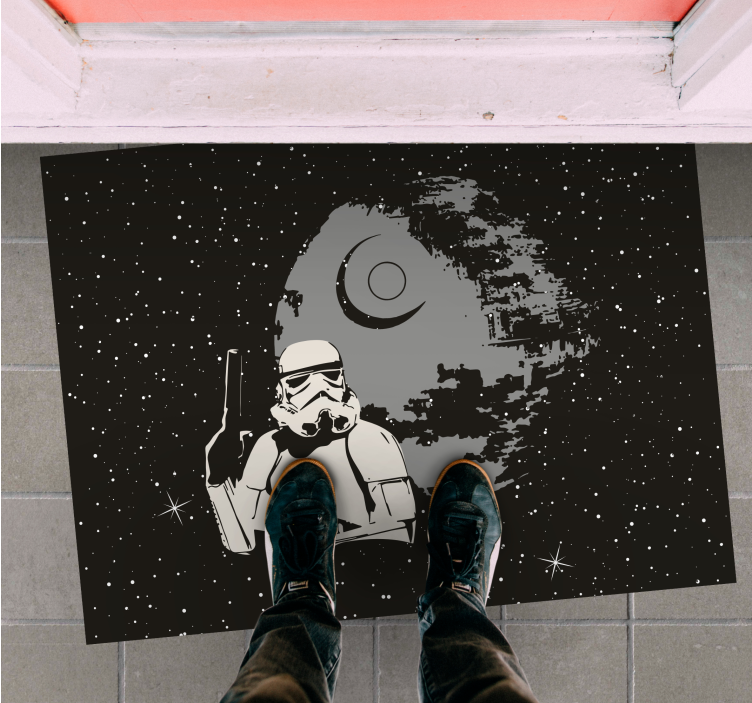 Tapete em vinil infantil cena de stormtrooper espacial - TenStickers