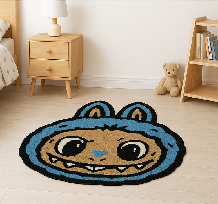 Tapete em vinil infantil design de labubu azul - TenStickers